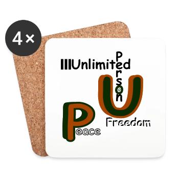 Peace and Freedom - Untersetzer (4er-Set) - Weiß - Vorne