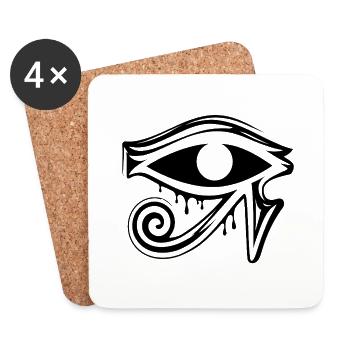 Eye of Horus Egypt Symbol - Coasters (set of 4) - white - Front