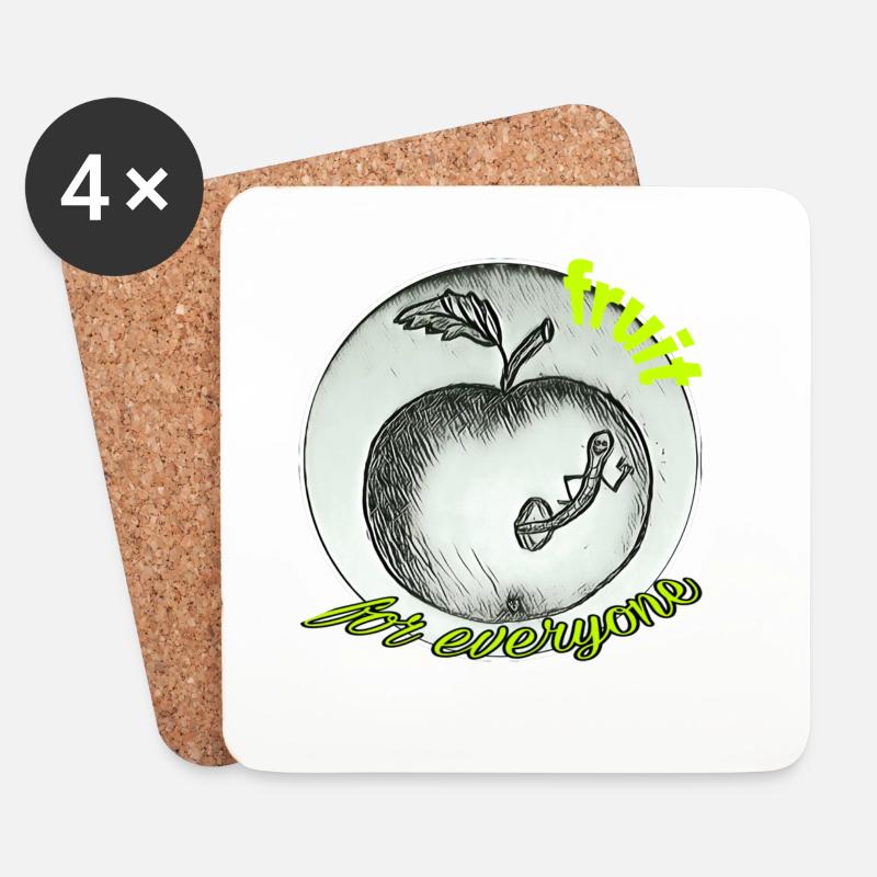 Obst - Untersetzer (4er-Set) - Weiß