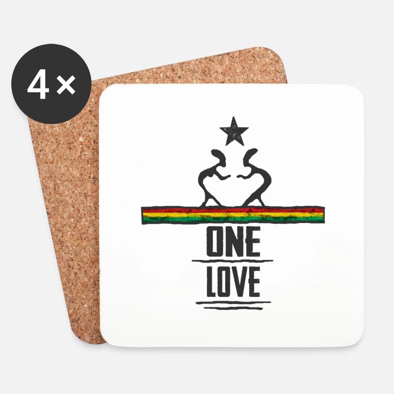 one love reggae - Untersetzer (4er-Set) - Weiß