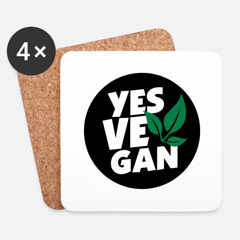 Yes Vegan / Yes ve gan (3c) - Untersetzer (4er-Set) - Weiß