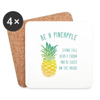 be a pineapple - Coasters (set of 4) - white - Front