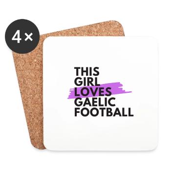 Cette fille aime le football gaélique - Dessous de verre (lot de 4) - blanc - Devant