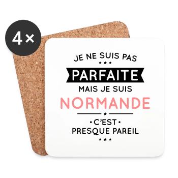 Je ne suis pas parfaite mais je suis Normande - Dessous de verre (lot de 4) - blanc - Devant