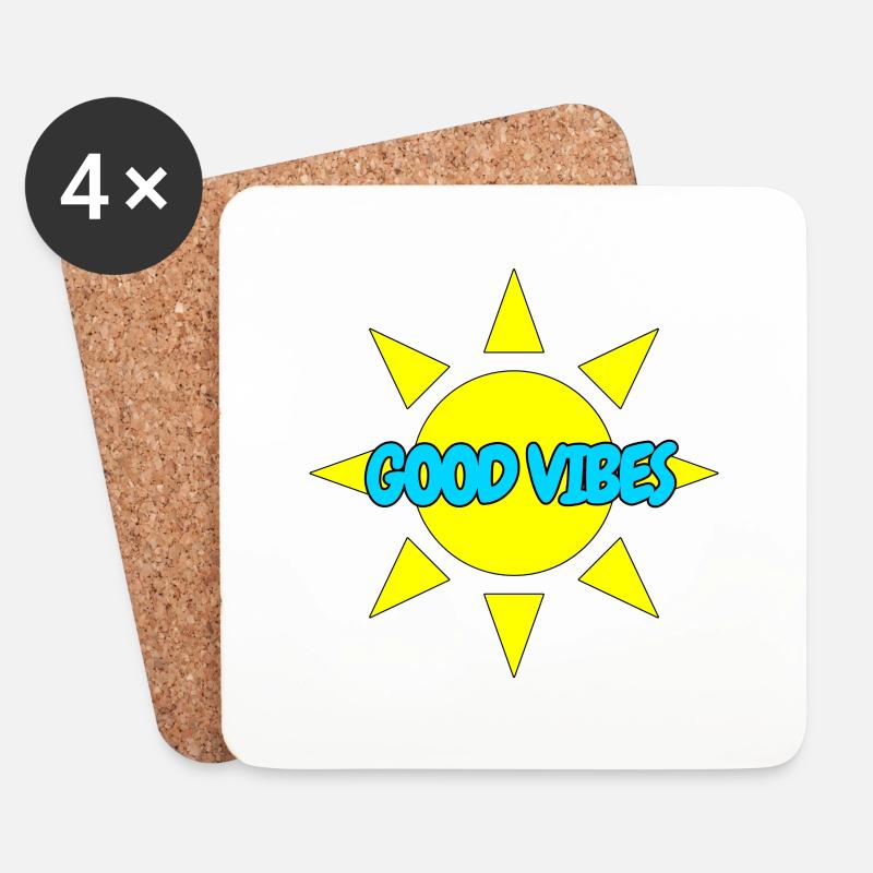 GOOD VIBES - Untersetzer (4er-Set) - Weiß