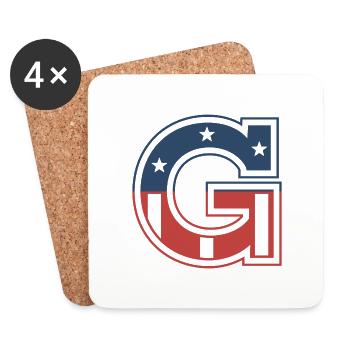 Letter G USA - Coasters (set of 4) - white - Front