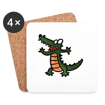 Crocodile Reptile - Dessous de verre (lot de 4) - blanc - Devant