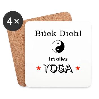 bück dich yoga - Untersetzer (4er-Set) - Weiß - Vorne