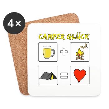 camper glück zelt - Untersetzer (4er-Set) - Weiß - Vorne