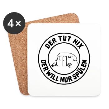 der tut nix wohnwagen - Untersetzer (4er-Set) - Weiß - Vorne