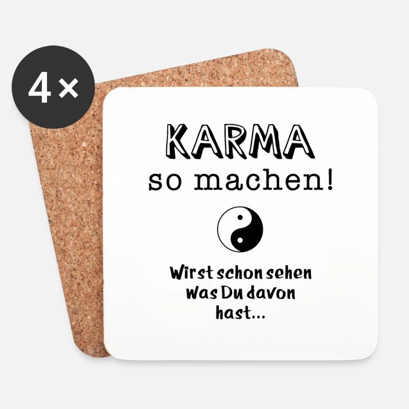 karma so machen - Untersetzer (4er-Set) - Weiß
