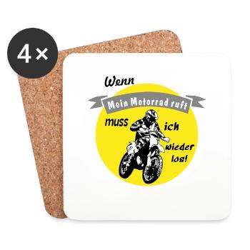 mein motorrad ruft - Untersetzer (4er-Set) - Weiß - Vorne