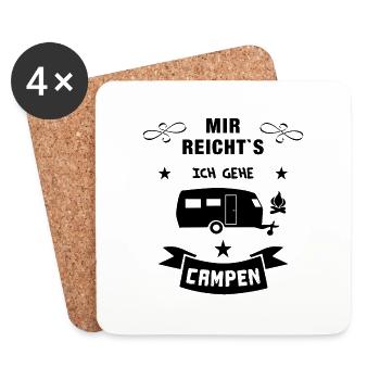 mir reichts camping wohnwagen - Untersetzer (4er-Set) - Weiß - Vorne