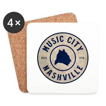 Music City - Nashville Tennessee - Coasters (set of 4) - white - Front
