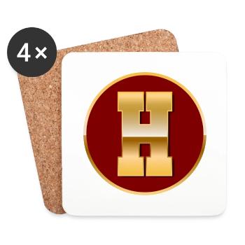 Lettre H - Dessous de verre (lot de 4) - blanc - Devant