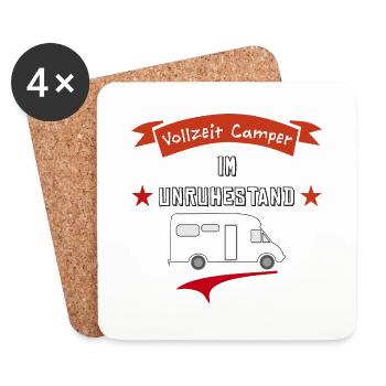 vollzeit camper im unruhestand - Untersetzer (4er-Set) - Weiß - Vorne
