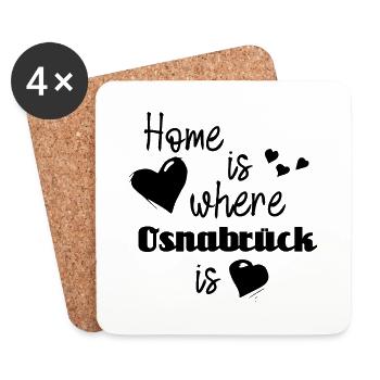 Zuhause in Osnabrück - Home is where Osnabrück is - Untersetzer (4er-Set) - Weiß - Vorne