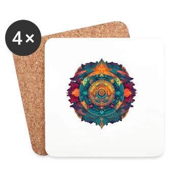 Mandala - Dessous de verre (lot de 4) - blanc - Devant