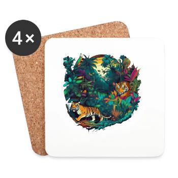 Jungle - Coasters (set of 4) - white - Front