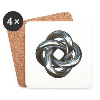 Torusknoten Silber 3D - Untersetzer (4er-Set) - Weiß - Vorne