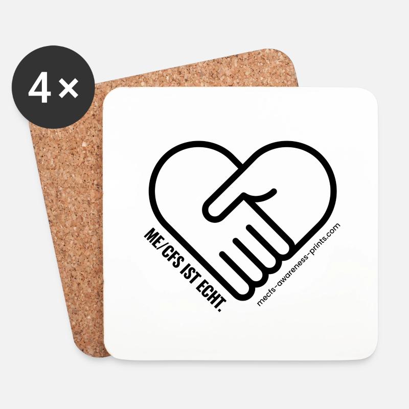 AWARENESS HERZ - black - Untersetzer (4er-Set) - Weiß