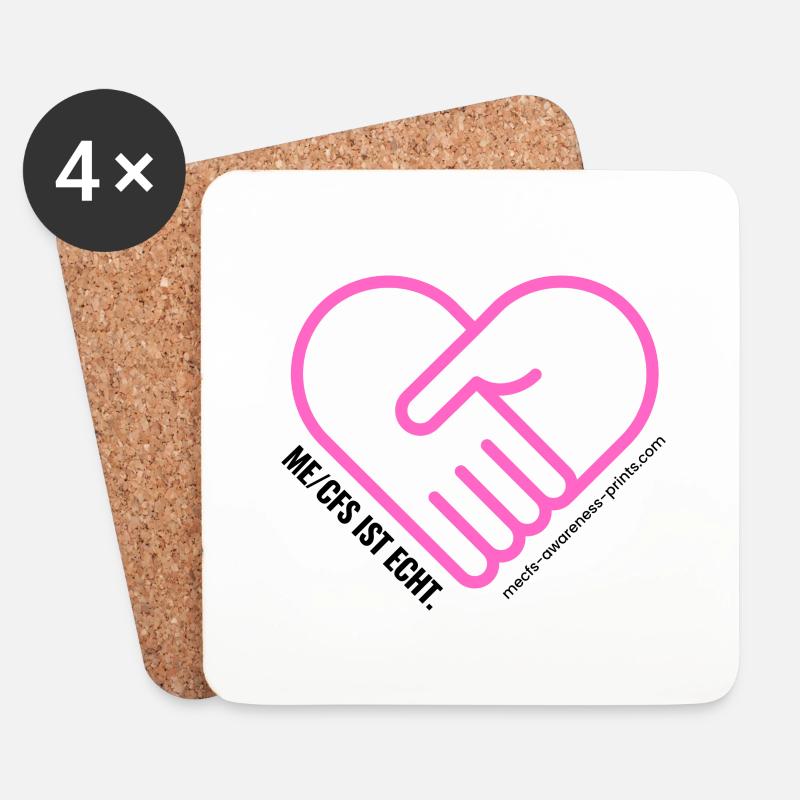 AWARENESS HERZ - pink - Untersetzer (4er-Set) - Weiß