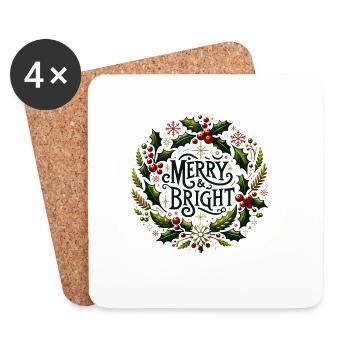 Merry & Bright - Coasters (set of 4) - white - Front