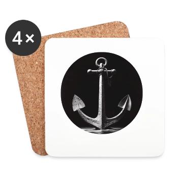 Anchor grey - Coasters (set of 4) - white - Front
