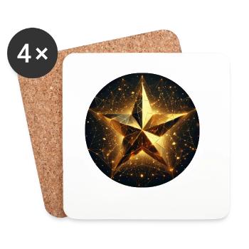 Star, twinkle, gold, galaxy - Coasters (set of 4) - white - Front
