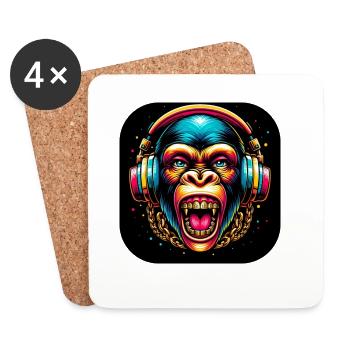 Casque Monkey Teeth - Dessous de verre (lot de 4) - blanc - Devant