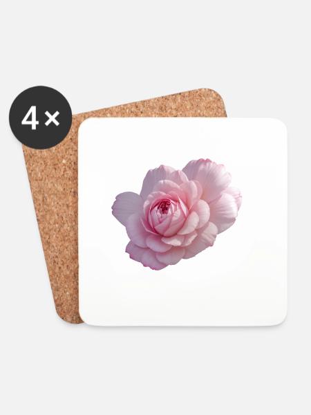 Rose Pink - Coasters (set of 4) - white