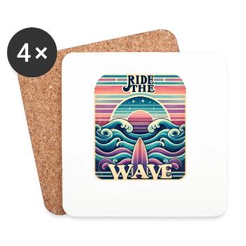 Ridethewave - Coasters (set of 4) - white - Front