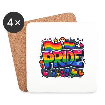 Graffiti Pride - Untersetzer (4er-Set) - Weiß - Vorne