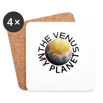Venus Inspired Motif - Coasters (set of 4) - white - Front