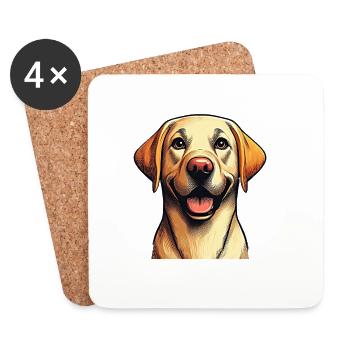 Lächelnder Labradorportrait - Untersetzer (4er-Set) - Weiß - Vorne