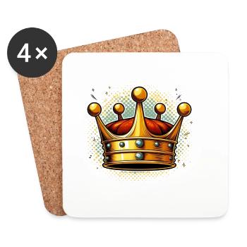 Explosion pop art de la couronne d’or - Dessous de verre (lot de 4) - blanc - Devant