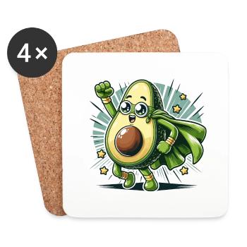 Puissance Avocat - Dessous de verre (lot de 4) - blanc - Devant