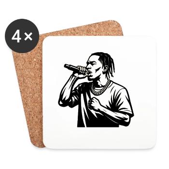 HipHop, rapper. - Coasters (set of 4) - white - Front