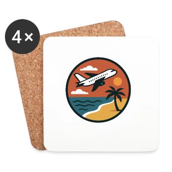 Sonnenuntergang Strandflug Patch - Untersetzer (4er-Set) - Weiß - Vorne