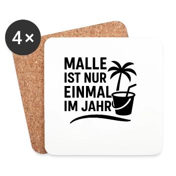MALLE N’A LIEU QU’UNE FOIS PAR AN – Le classique - Dessous de verre (lot de 4) - blanc - Devant