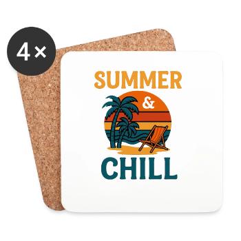 Summer & Chill - Untersetzer (4er-Set) - Weiß - Vorne