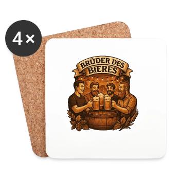 Beer lovers - Coasters (set of 4) - white - Front