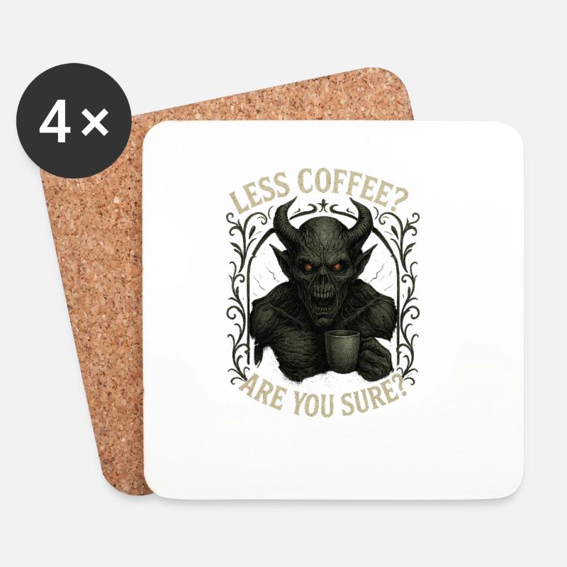 Dark Roast Coffee Demon - Untersetzer (4er-Set) - Weiß