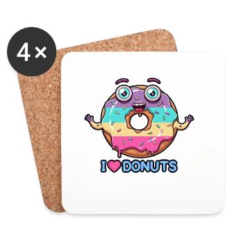 Crazy Donut - Coasters (set of 4) - white - Front