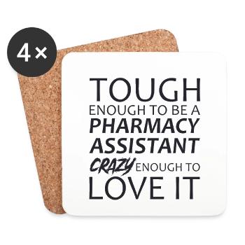 Pharmacy assistant Crazy - Untersetzer (4er-Set) - Weiß - Vorne