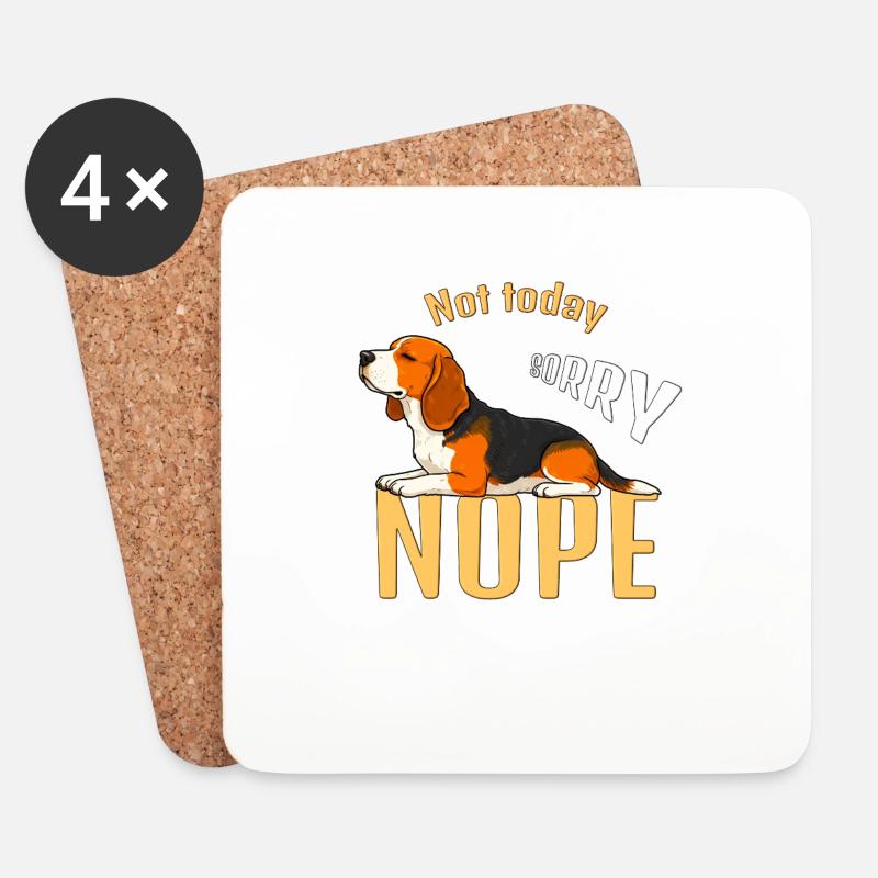 Nicht Heute Beagle, Sorry - Untersetzer (4er-Set) - Weiß