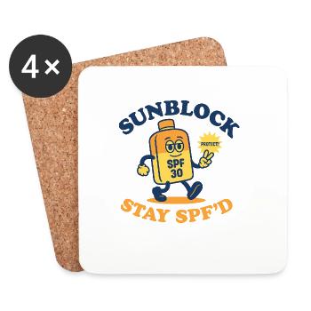 Sunblock Squad – Stay SPF'd Design - Coasters (set of 4) - white - Front