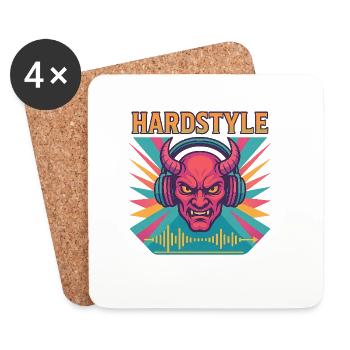 Hardstyle Dämon Design - Untersetzer (4er-Set) - Weiß - Vorne