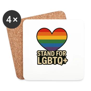 Pride Heart LGBT Support Design - Coasters (set of 4) - white - Front