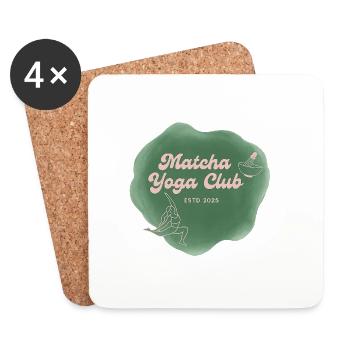 Matcha Yoga Club  - Untersetzer (4er-Set) - Weiß - Vorne